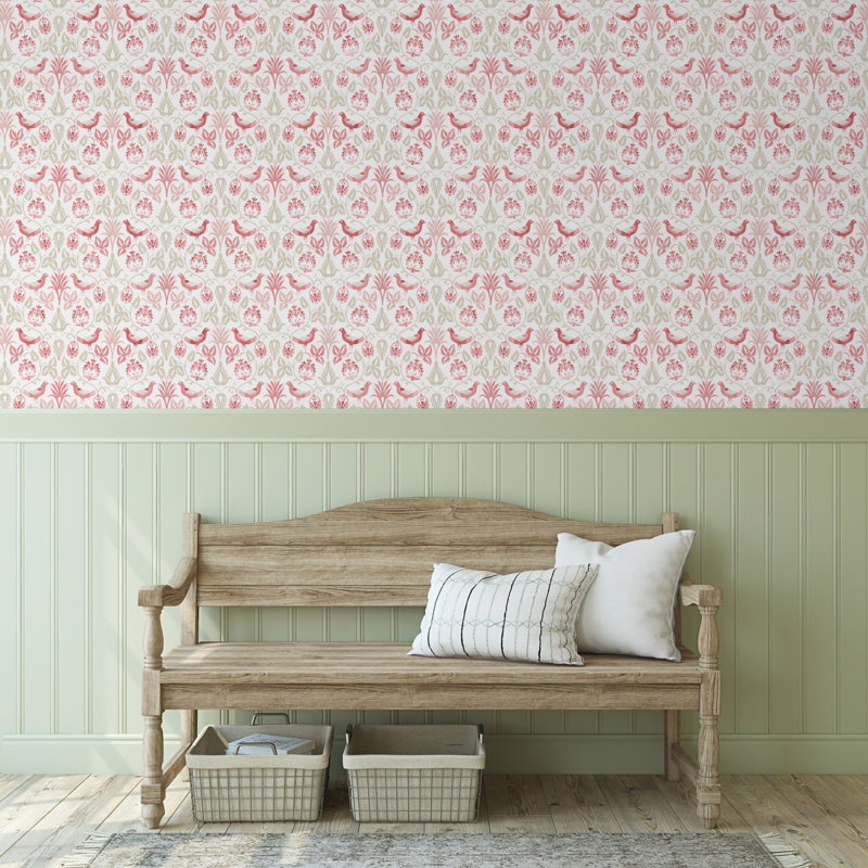 Rouleau de papier peint L 33 pi x l 20,5 po Yuki Osada, Corail
