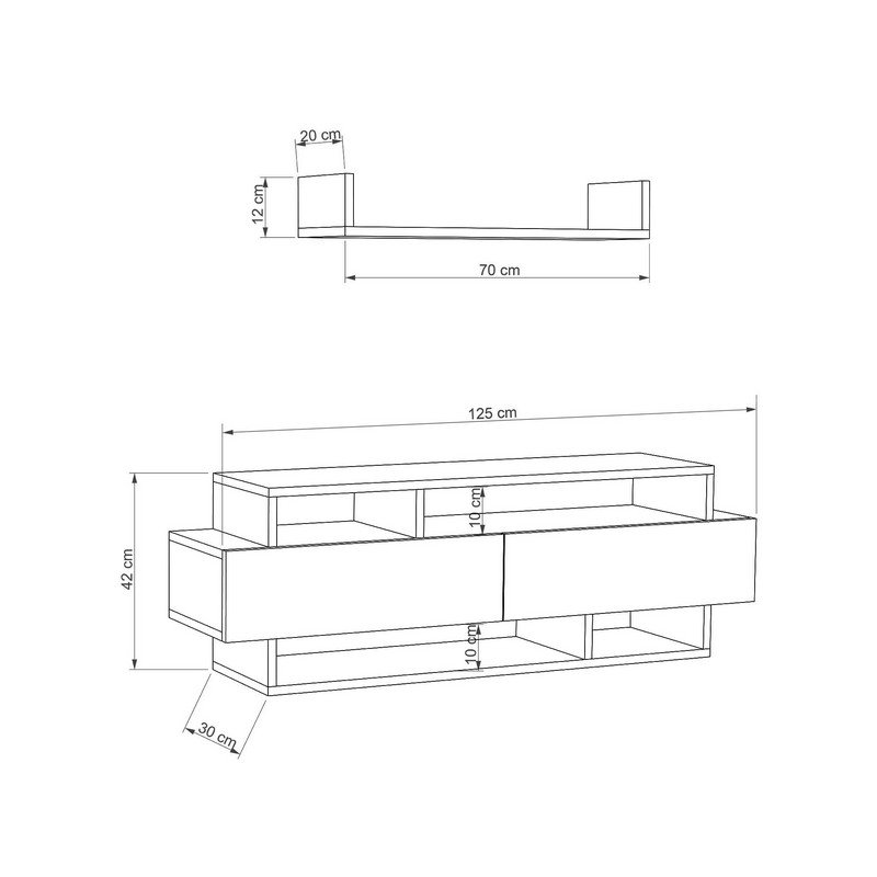 Shauna Entertainment Centre for TVs up to 48", White