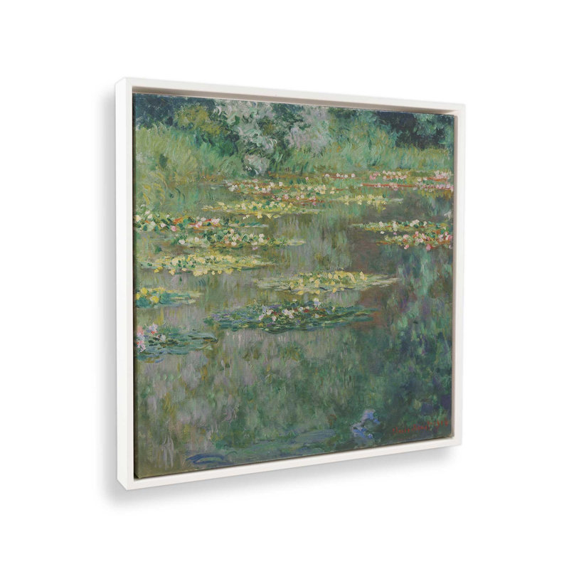 Nénuphars tranquilles, Blanc opaque, H 16,75 po x l 16,75 po, Cadre flottant