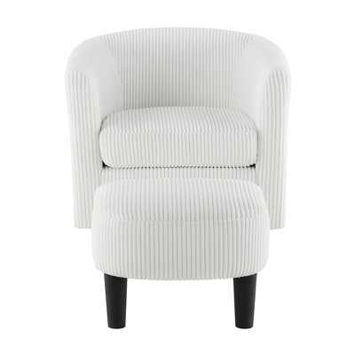 26.38"Modern Swivel Accent Chair with Ottoman,Lounge Chair,Corduroy Upholstered Single Sofa Chair,360° Barrel Armchair for Reading,Bed by Brayden Studio 26.38"Modern Swivel Accent Chair with Ottoman,Lounge Chair,Corduroy Upholstered Single Sofa Chair,360° Barrel Armchair for Reading,Bed by Brayden Studio