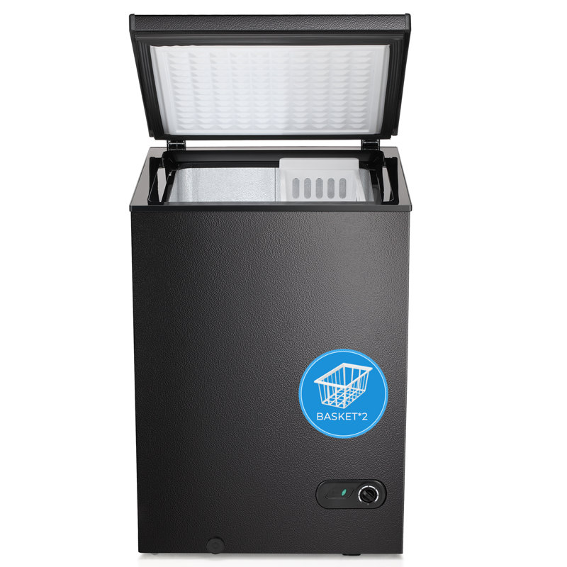 Congélateur coffre Electactic de 3,5 pieds cubes - Panier autoportant à ouverture par le haut, panier amovible, thermostat à 7 réglages