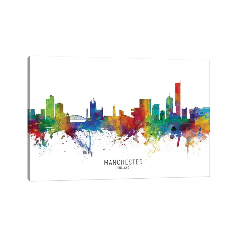 Manchester England Skyline by Michael Tompsett - Wrapped Canvas Print, 30.48 cm H x 45.72 cm W