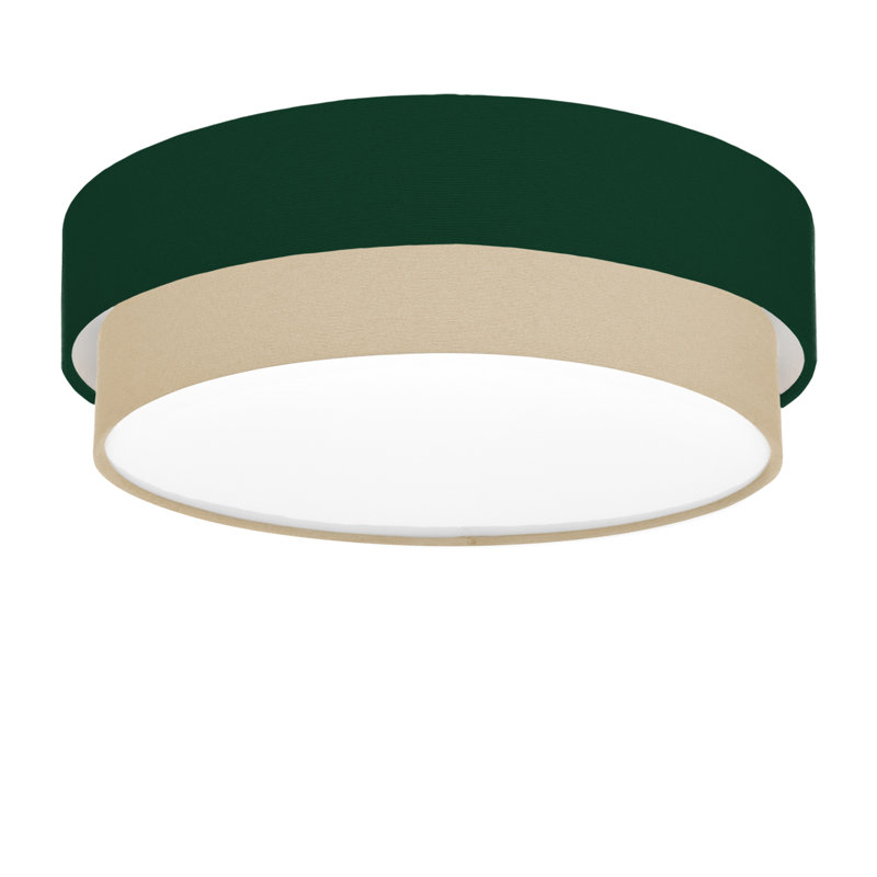 Elanaz Flush Mount, Dark Green, Latte