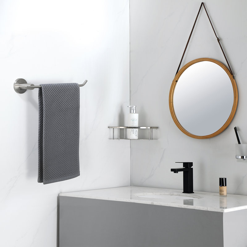 Porte-serviettes mural en acier inoxydable, Nickel brossé