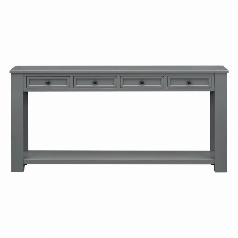 Console / canapé avec tiroirs de rangement et tablette inférieure pour le vestibule (brun clair)