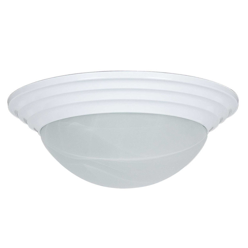 Dews Glass Flush Mount, 4.13" H x 14" W x 14" D, White