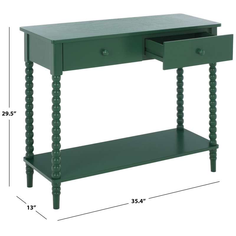 Console 2 tiroirs Bernice, Vert jardin