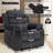 37" Wide Modern Chenille Soft Backrest Manual Recliner with Massage & Heating Function Black-1224443043