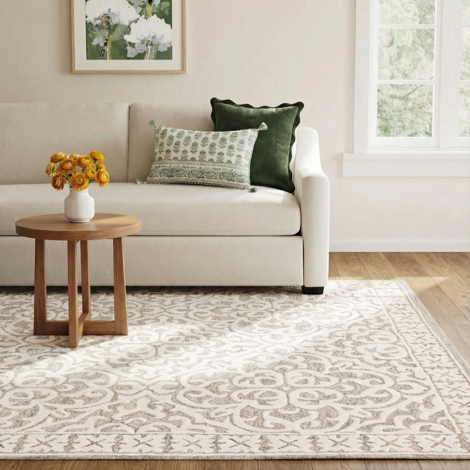 Aude Handmade Wool Rug, Rectangle 8' x 10'