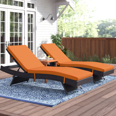 Gather Synthetic Rattan Weave Outdoor Chaise Lounges by Modway by Modway