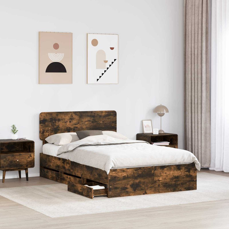 Bed, Smoked Oak, Double (4'6)