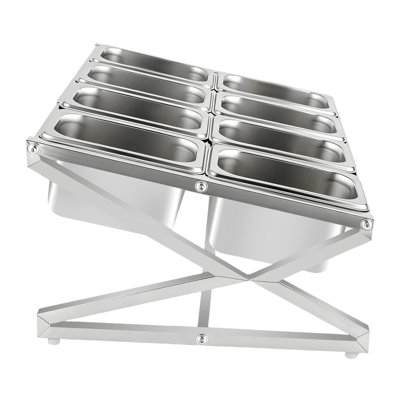 Étagère à épices de cuisine en acier inoxydable avec 8 assiettes et couvercles