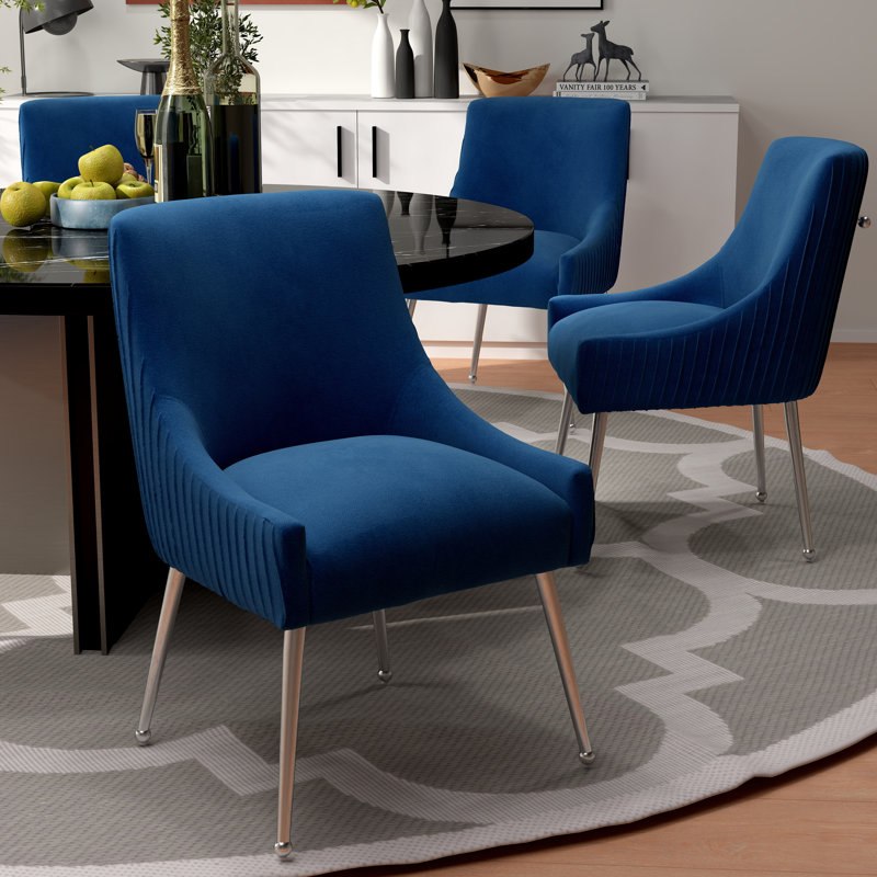 Magallanes Velvet Upholstered Side Chair, Navy