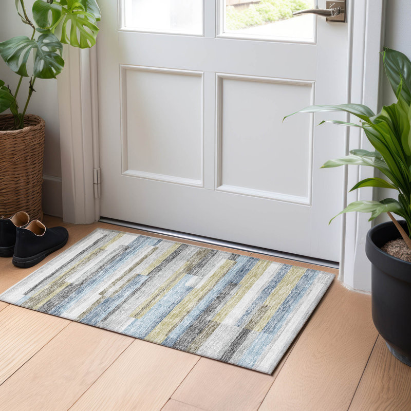 Premium Machine Washable Prisco Gray Rug, Rectangle 1'8" x 2'6"