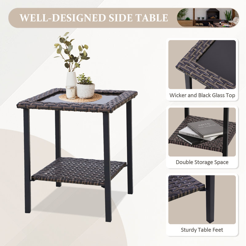 5-Piece Beige Cushioned Brown Wicker Outdoor Conversation Set