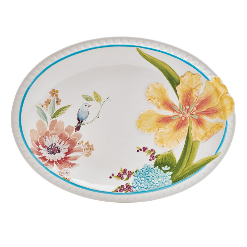 Fitz And Floyd Meadow Large Platter, 14.25 Inch