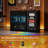 53.2" Wine Bar Cabinet with LED Lights & Power Outlets, Storage Buffet with Wine Glass Rack 
