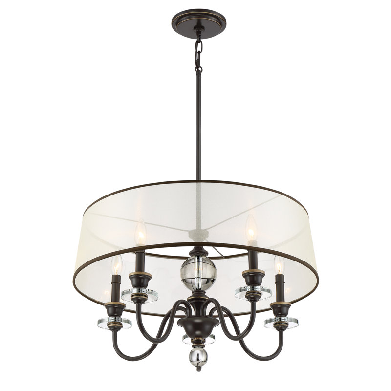 5 - Light Dimmable Drum Chandelier