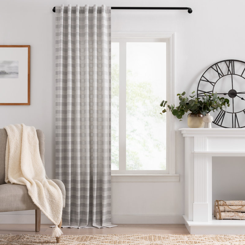 Stripe Rod Pocket Panel, 50" W x 84" L, Dark Gray