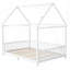 Wood House Bed with Guardrail and LED-117194103
