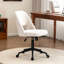 Chaise de bureau Modern Home, chaise de bureau pivotante rembourrée en tissu, chaise de travail sans accoudoirs avec dossier inclinable, chaise de bureau réglable en hauteur avec roulette, beige-1600626057