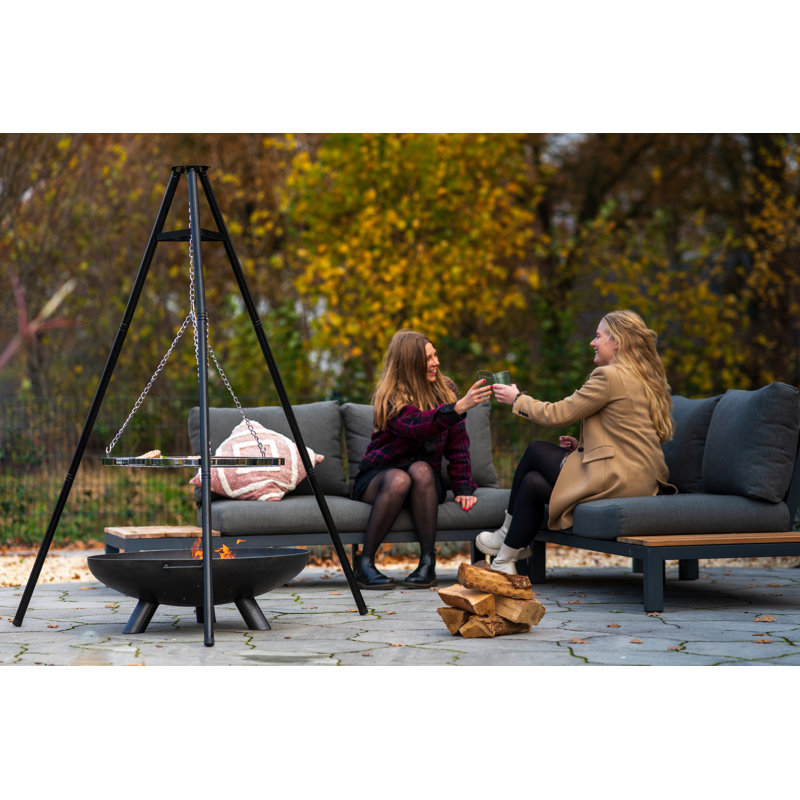 130cm Round Steel Fire Pit Log Grate