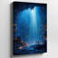 Toile, "Vast Mystical Cave Landscape Illumined Ethereal Blue Light", art mural en cascade d'en haut-1438532297