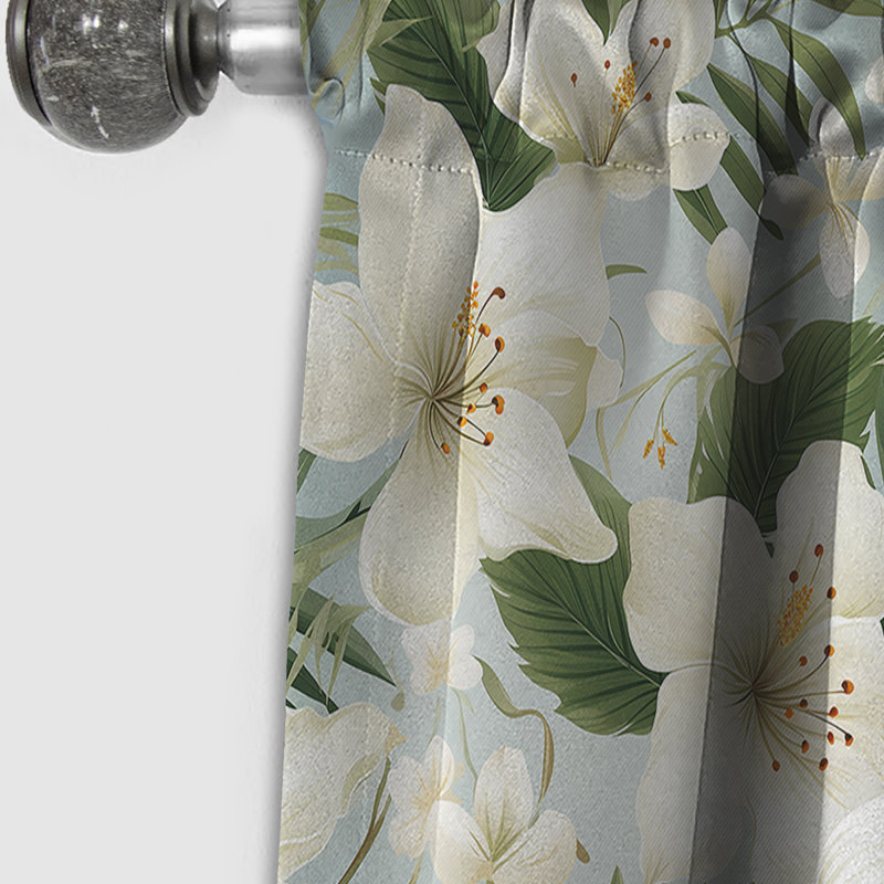 Motif floral minimaliste - Rideau floral - Rideau occultant - 1 panneau, L 52 po x L 84 po