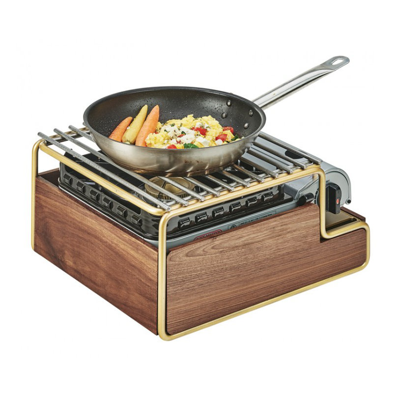 Mid-Century Butane Stove Frame, Brass