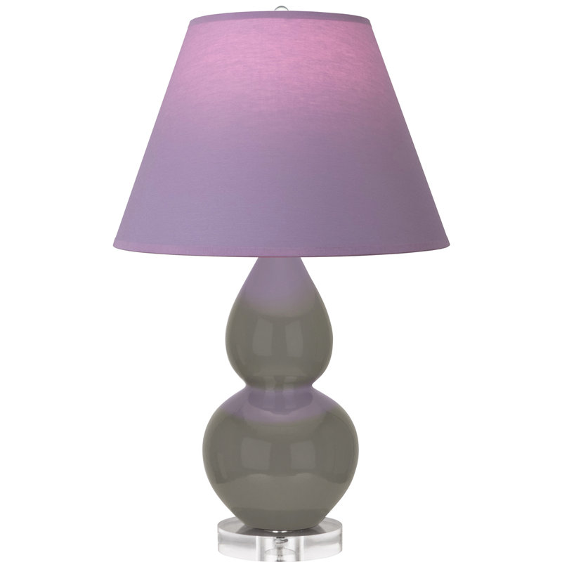 Small Double Gourd Accent Lamp, Ash, Lavender/Plum
