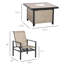Ensemble de salle à manger de patio extérieur, 5 pièces, beige, acier, 4 chaises berçantes et table de seau à glace, cadre en acier, confortable et élégant