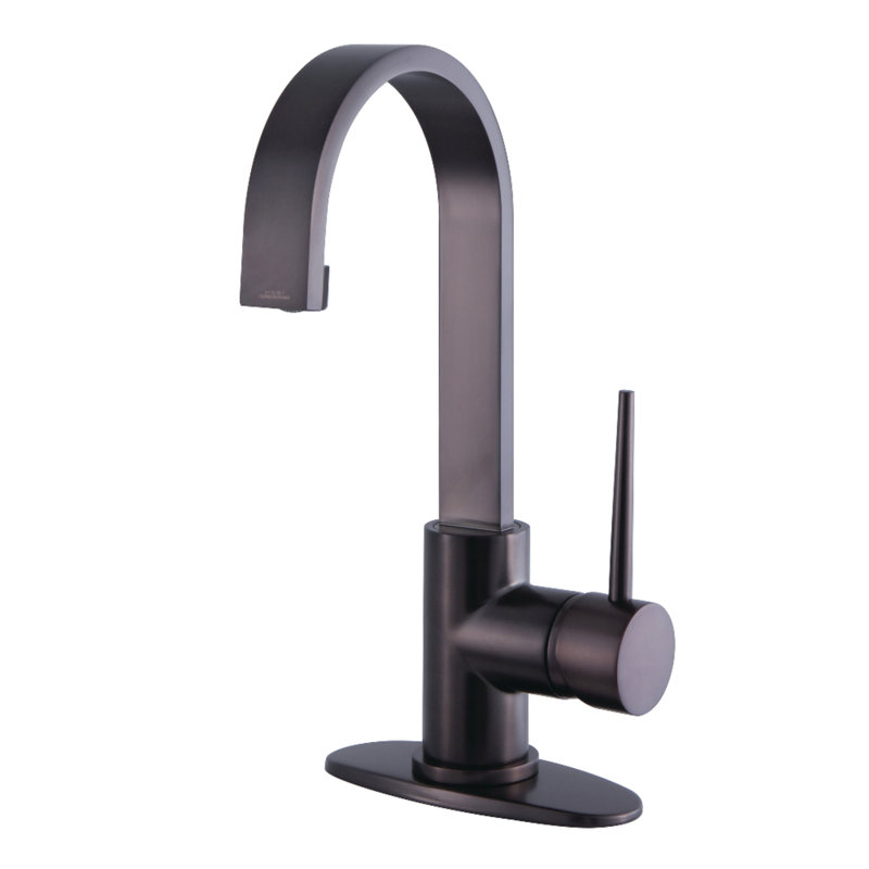 Kingston Brass New York Single-Handle 1-Hole Deck Mount Bathroom Faucet with Push Pop-Up, Oil Rubbed Bronze