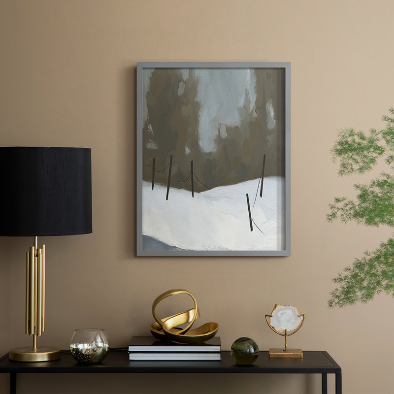 Deep Snow IV Framed Print - Solid Wood, 21" H x 17" W, Grey Framed