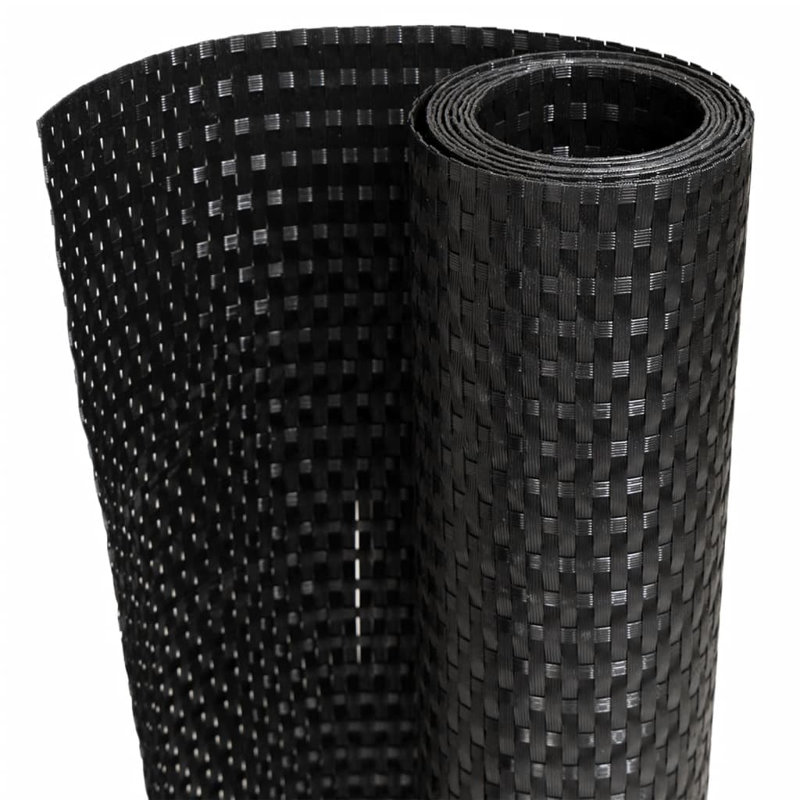 Charleeann Polyethylene Balcony Privacy Screen, Black