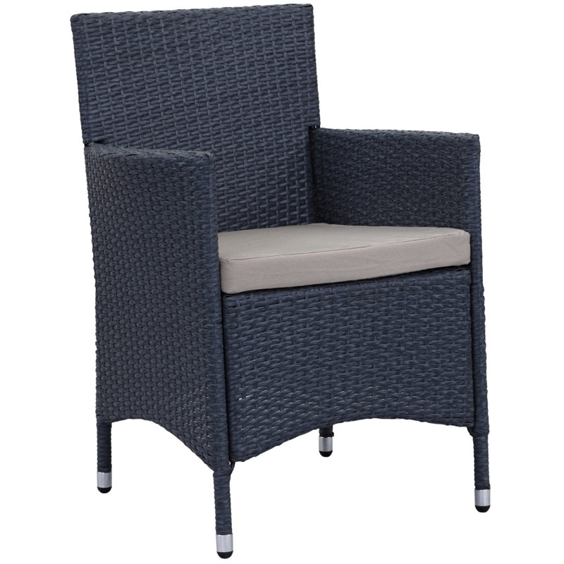 Chaise de patio avec coussin Astrid, Titanium / Gris