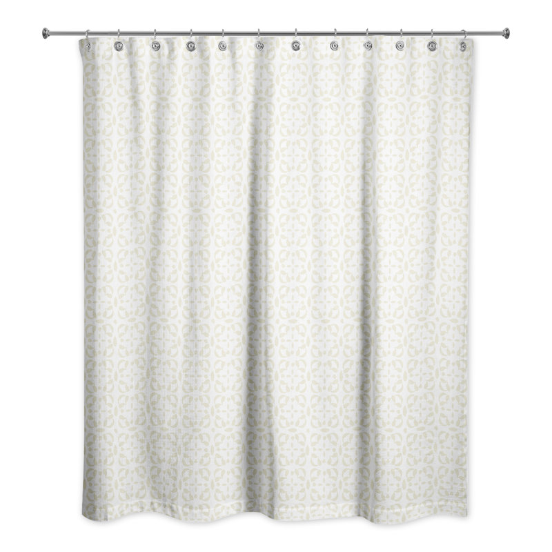 Rideau de douche simple Alondria, Crème