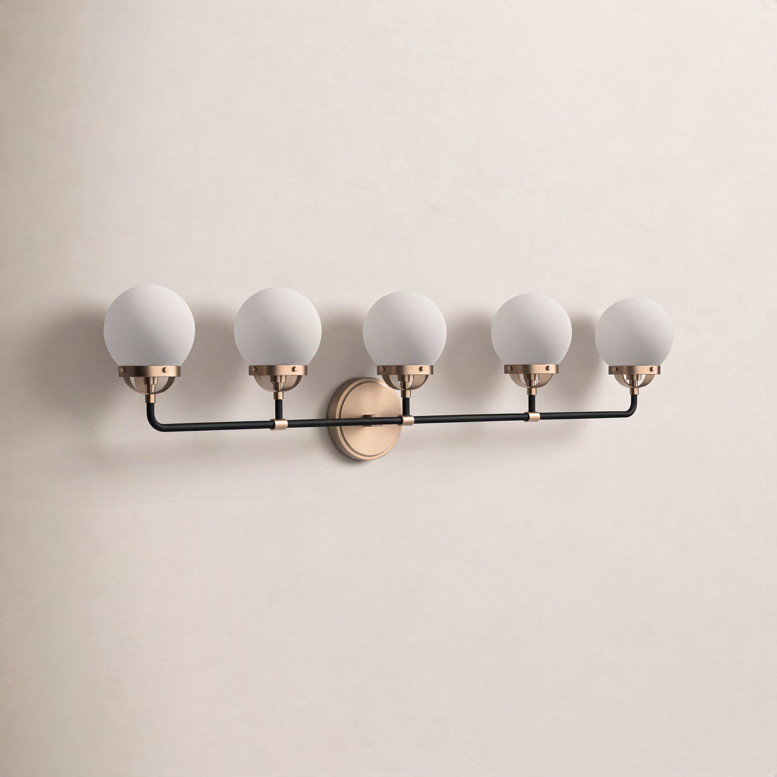 Newport 5-Light Vanity Light, No , Satin Brass