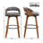 Modern Swivel Upholstered Counter Stool With 360° Swivel, Barrel Seat & Curved Backrest-120155854-120155851
