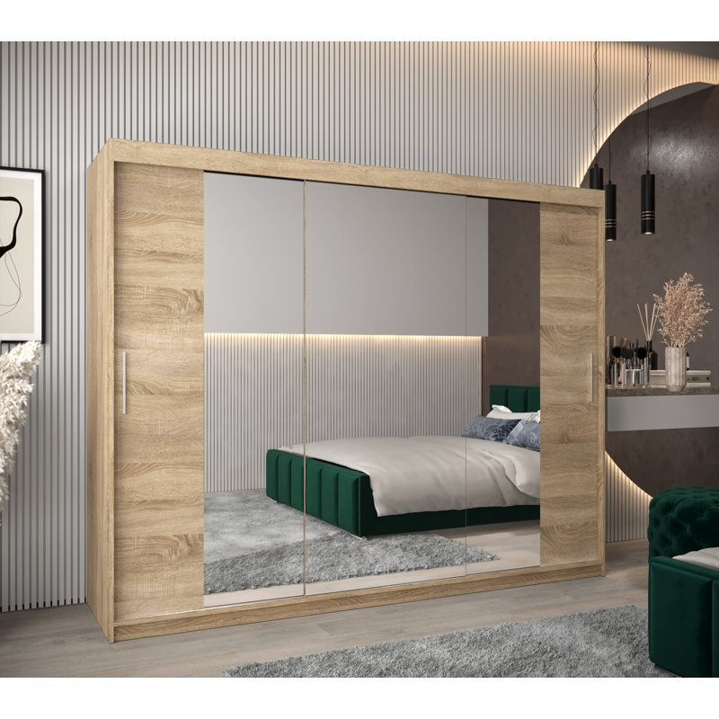 Allandy 2 Door Manufactured Wood Wardrobe, Sonoma Oak