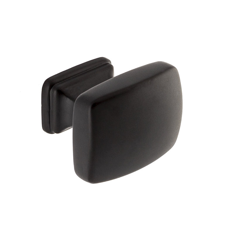 Bouton de meuble rectangulaire noir mat Grayson de 1 1/4 po de longueur, Noir mat