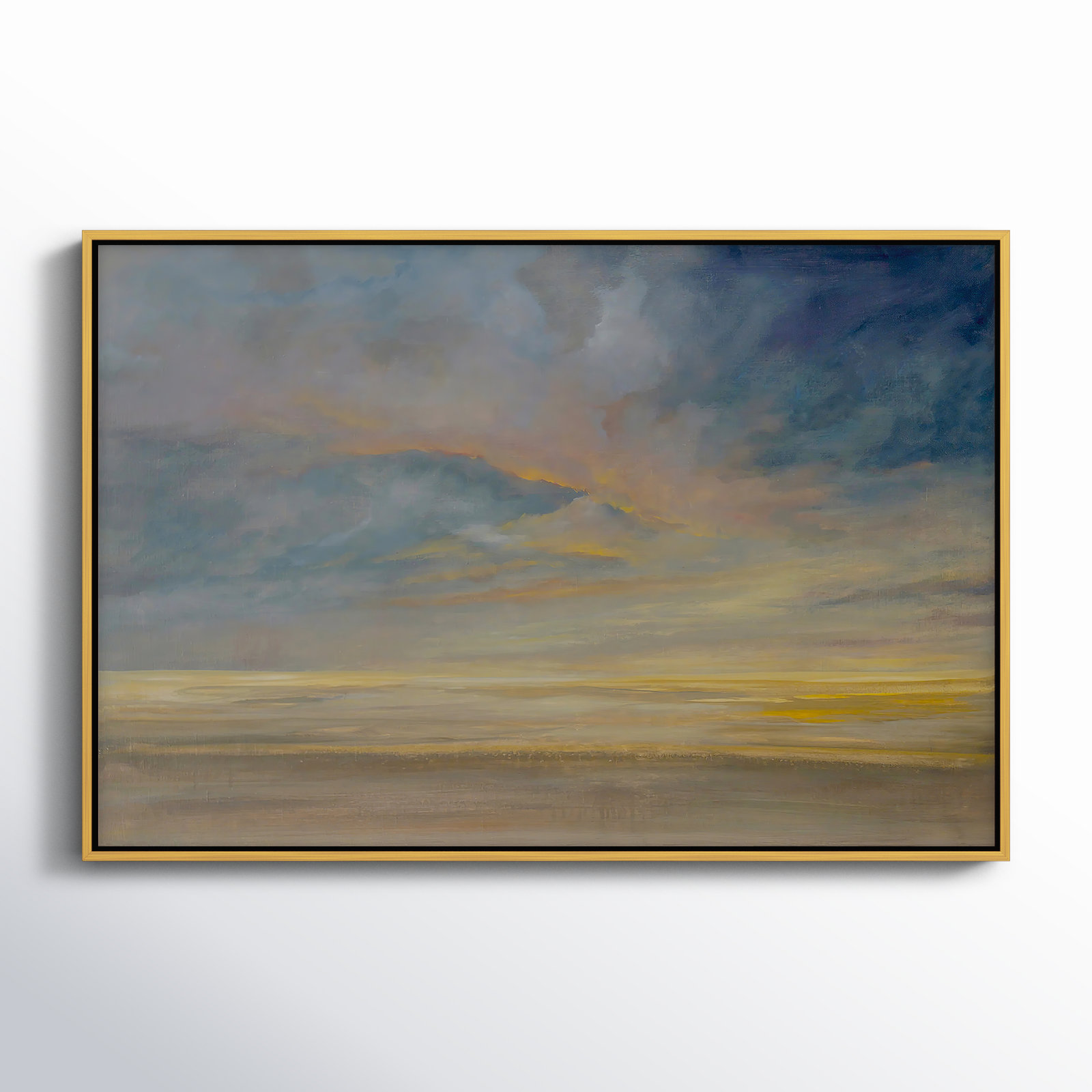 Saffi "Dawning Unrest" Painting, 25.5" H x 37.5" W, Gold