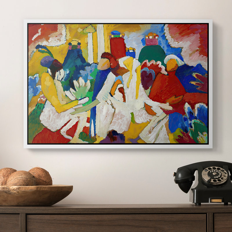 Oriental, 1909 - Toile tendue avec châssis Wassily Kandinsky, 16 x 24, Blanc