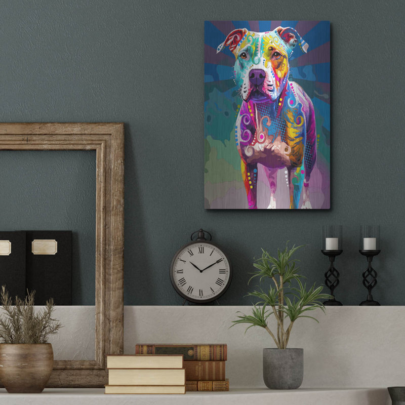 «The Carefree Staffie» par Dean Russo, H 16 po x l 12 po