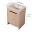 Meuble-lavabo autoportant avec lavabo en céramique et 2 portes d'armoire à fermeture en douceur