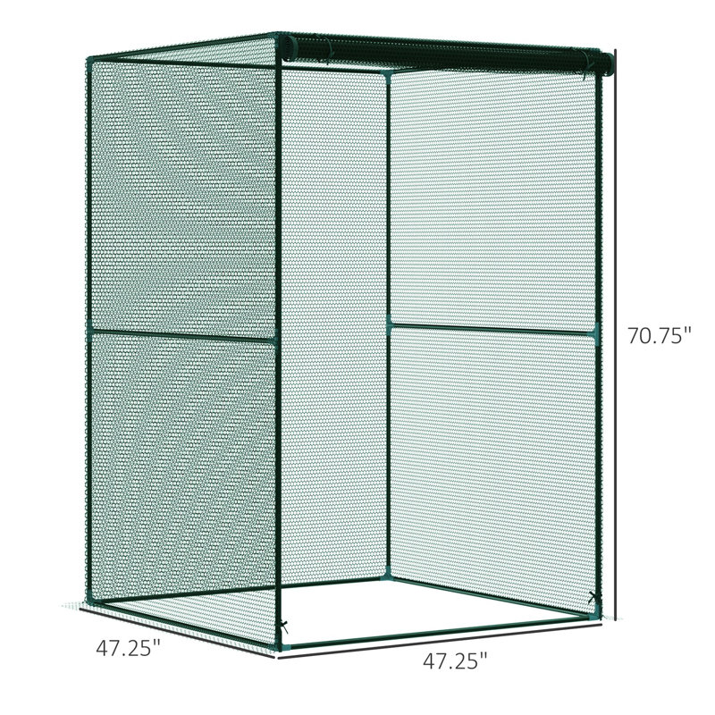 4' X Vegetable Garden Cage - Plant Protector, Zipper Door, Stable Steel Frame, Mesh To Block Animals & Allow Sunlight Crop Netting, , Zippered Entrance, Steel, Keep Plants Protected