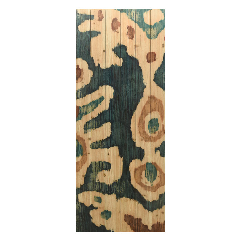 « ocean ikat b », impression sur bois
