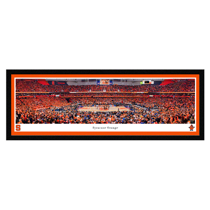 Syracuse Basketball Panoramic Print, Black Framed Paper, 15.5" H x 42" W x 1.38" D