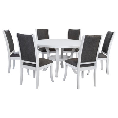 Tyler Pearl White 7-piece 54-inch Round Dining Table Set
