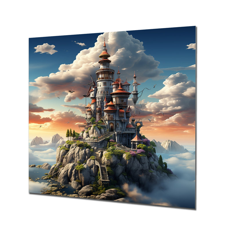 Fantasy Wizards Tower II - Fantasy Metal Wall Art, H 29 po x l 29 po