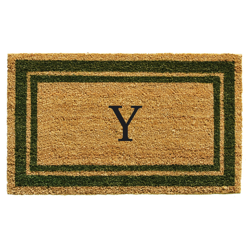 Tapis d'entrée antidérapant Stortz, Vert sauge / brun, Y, Rectangle 2 pi x 3 pi
